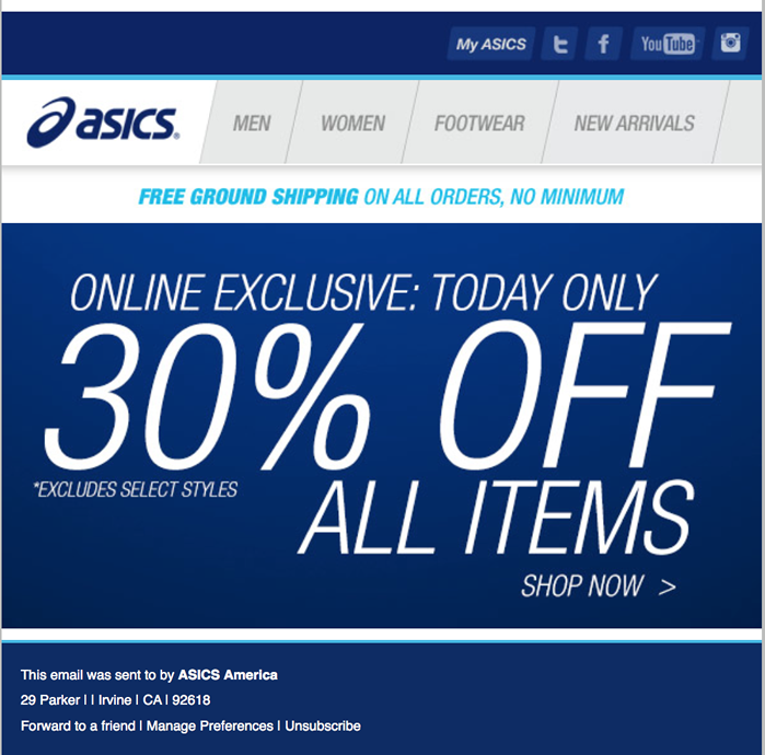 asics thanksgiving sale