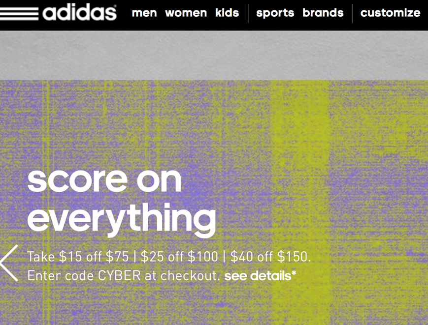 when does adidas cyber monday end
