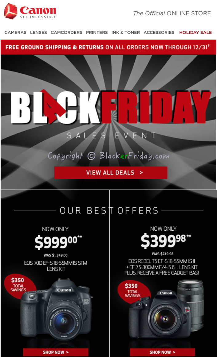 Canon Black Friday 2018 Sale & DSLR Deals Blacker Friday