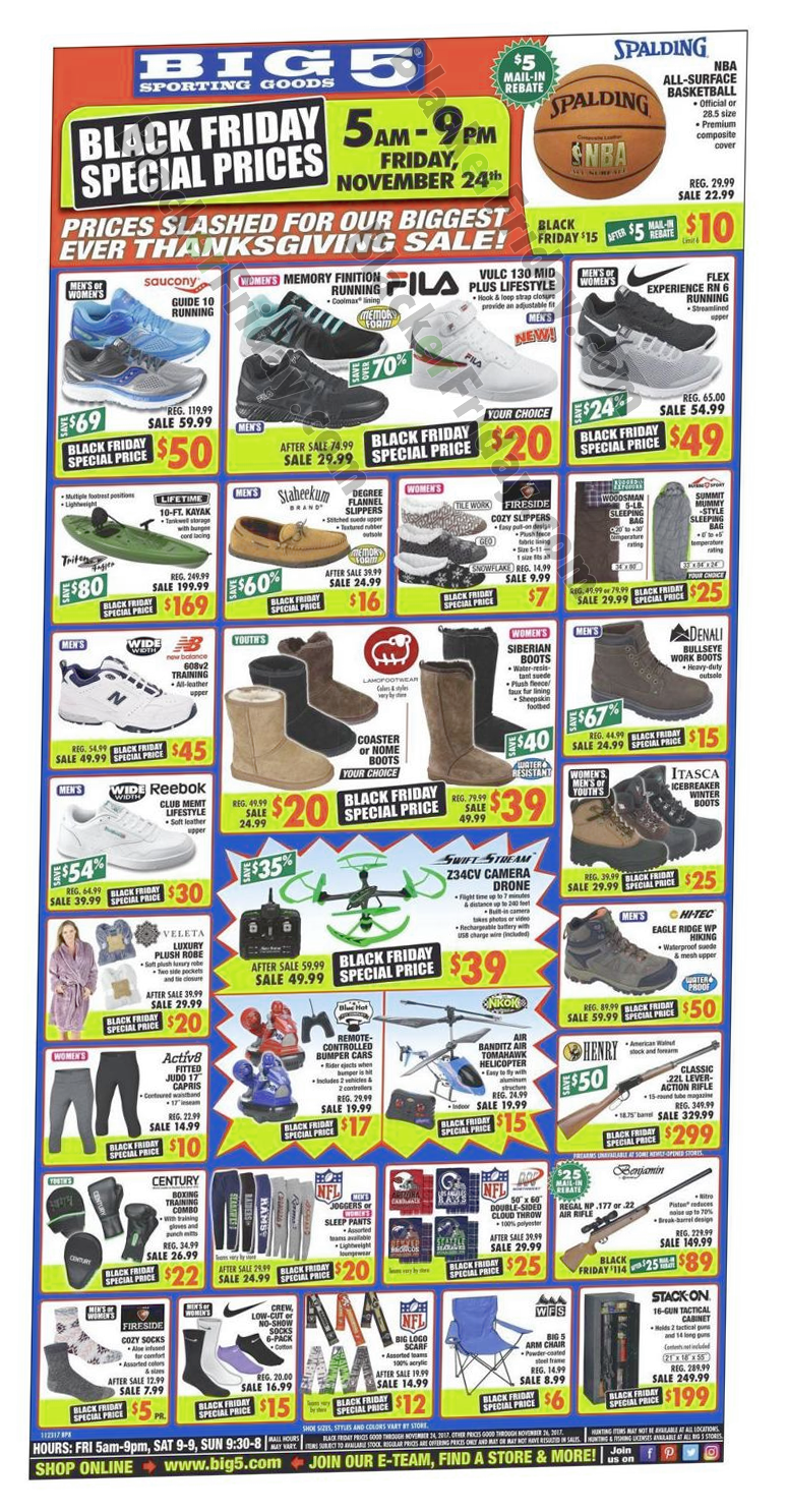 Big 5 Sporting Goods Black Friday 2021 Ad Sale Blacker Friday