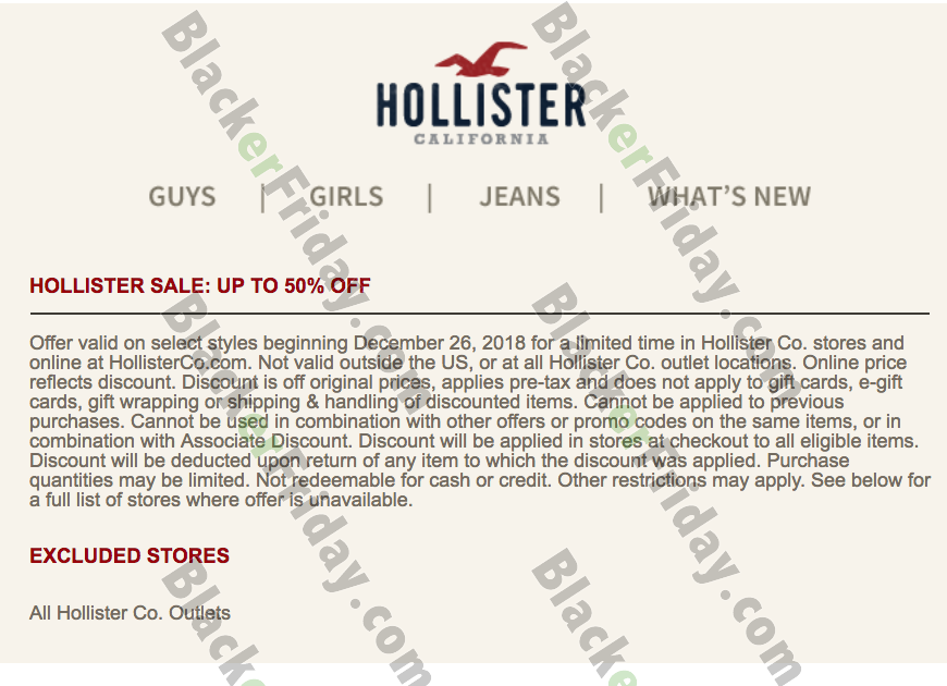 hollister after christmas sales