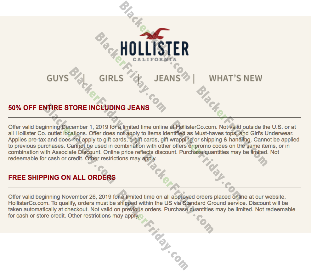 how much do you have to spend at hollister to get free shipping