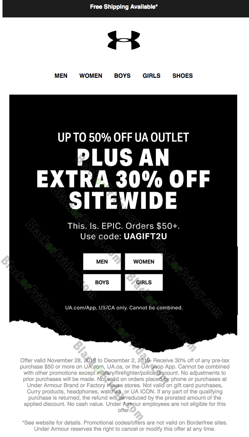 under armour promo code october 2018